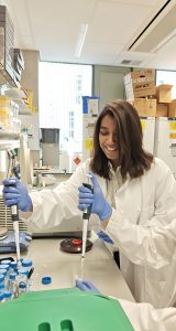 Vaishnavi in the lab