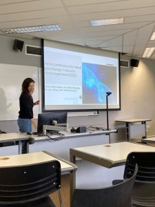 Claire presenting during the CUBS symposium